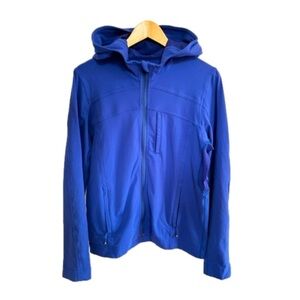 Lululemon Mens Royal Blue Full Zip Hooded Nylon Spandex Athletic Jacket Small